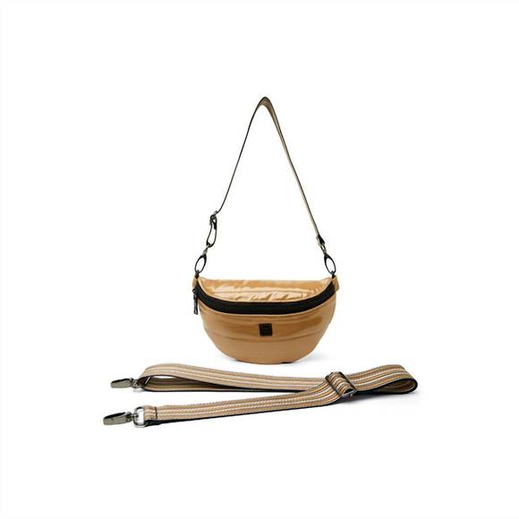 NEW THINK ROYLN shining star fanny pack/crossbody bag in camel patent - Picture 7 of 8
